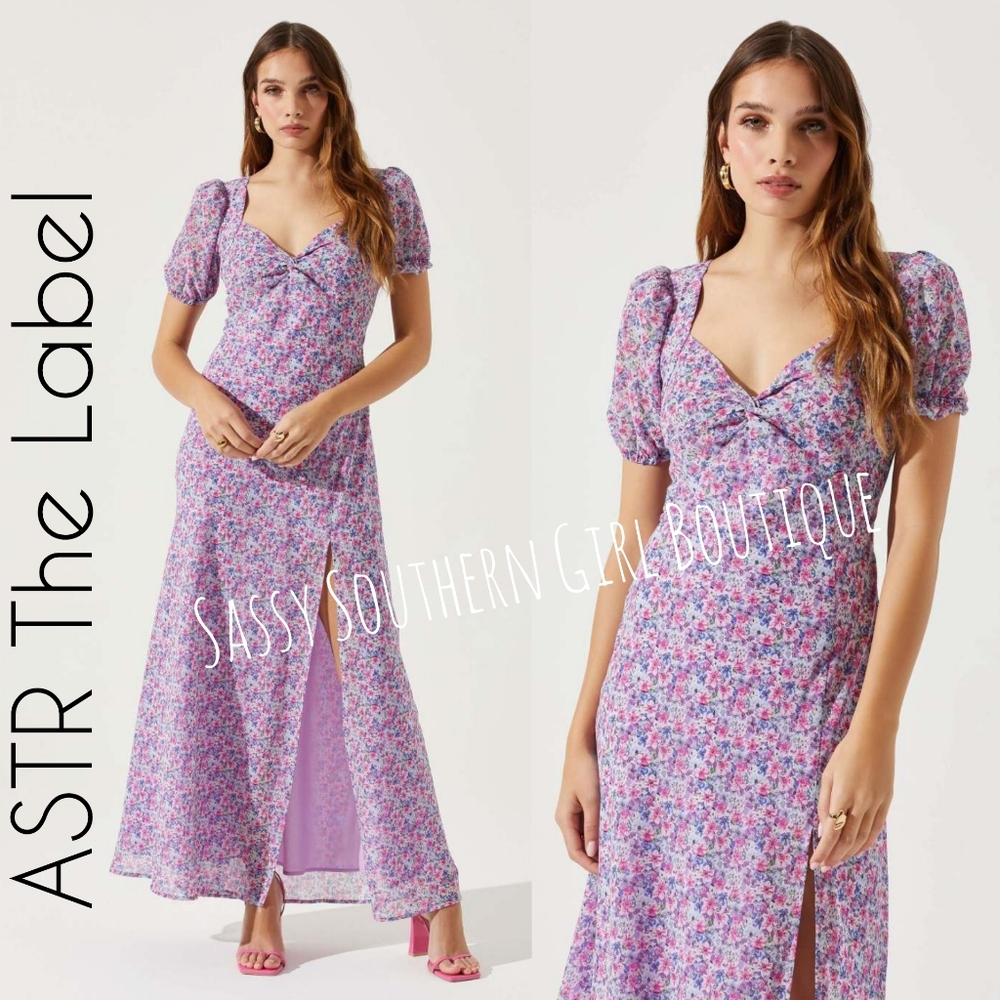 🆕⭐ ASTR The Label Purple Floral Maxi Dress - Picture 2 of 13